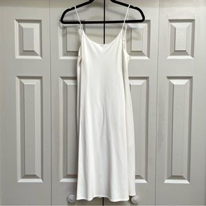 Helmut Lang Womens Spaghetti Strap Slip Dress Ivory Viscose Blend Size L